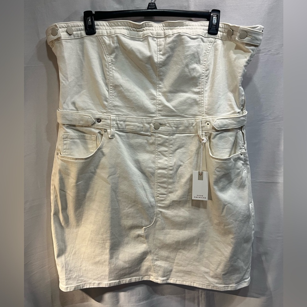 NWT Good American Fit For Success Strapless Denim Minidress Size 3XL